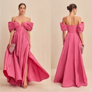Cult Gaia Aviva Strapless Gown Sunkiss Pink ASO Runway